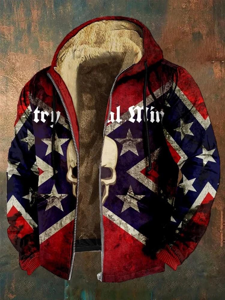Old Dixie Skull Zip Hoodie Vintage Proud Southern Hoodie Stars And Bars Apparel