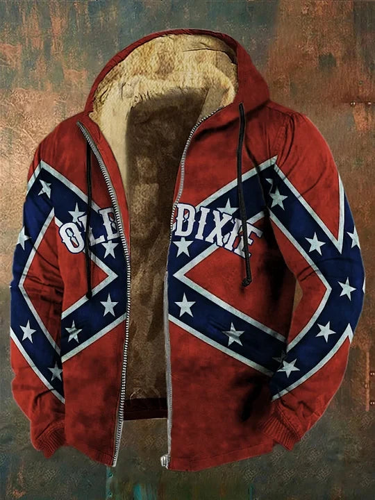 Old Dixie Zip Hoodie Retro Proud Southern Merch Gifts For Husband Gift Idea for Boyfriend