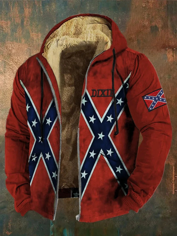 Old Dixie Zip Hoodie Vintage Southern Clothing Father's Day Gift for Dad