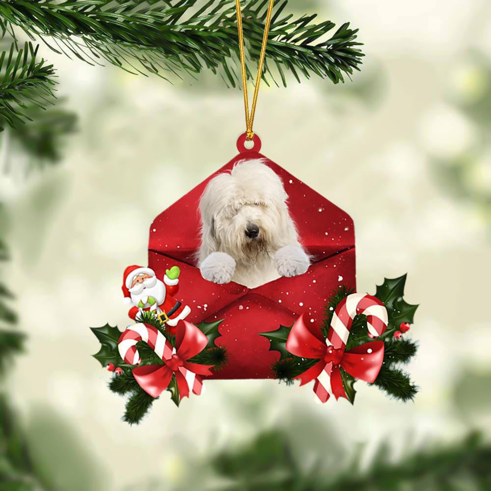 Old English Sheepdog Christmas Letter Shaped Ornament  Acrylic Dog Christmas Ornament Xmas Dog Gifts