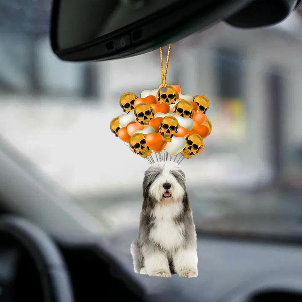 Old English Sheepdog Halloween Car Ornament Dog Ornament For Halloween