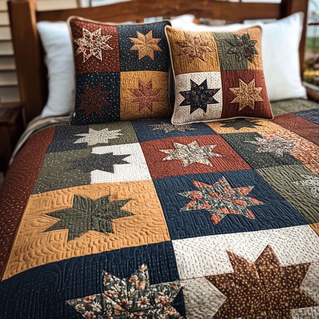 Old-Fashioned Star Quilted Bedding Set Rustic Bedroom Idea Awesome Christmas Gifts 2025