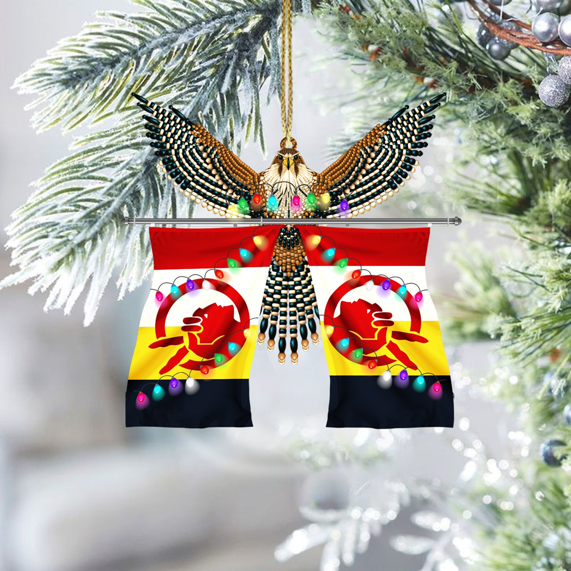 Old Flag Native American Christmas Ornament Christmas Decoration Gifts For Supporters