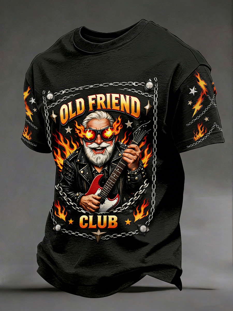 Old Friend Club Guitar T-Shirt Vintage Rocker Clothing Best Gift Ideas