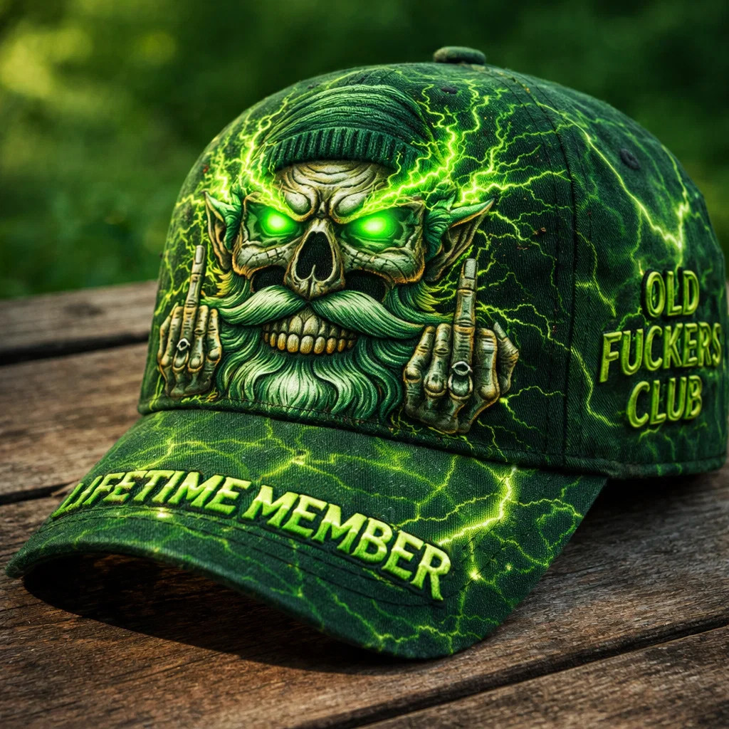 Old Fuckers Club Lifetime Member Hat Patriotic Skull Art Bseball Cap Gift Ideas For Father