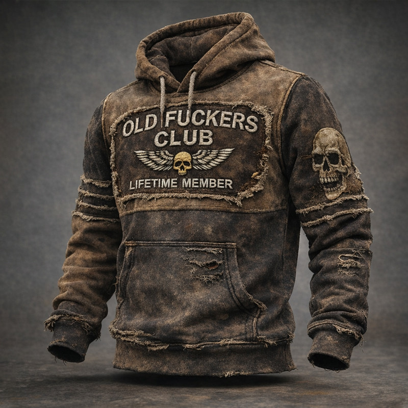 Old Fuckers Club Lifetime Member Vintage Hoodie Old Vet Apparel Best Gift For Men