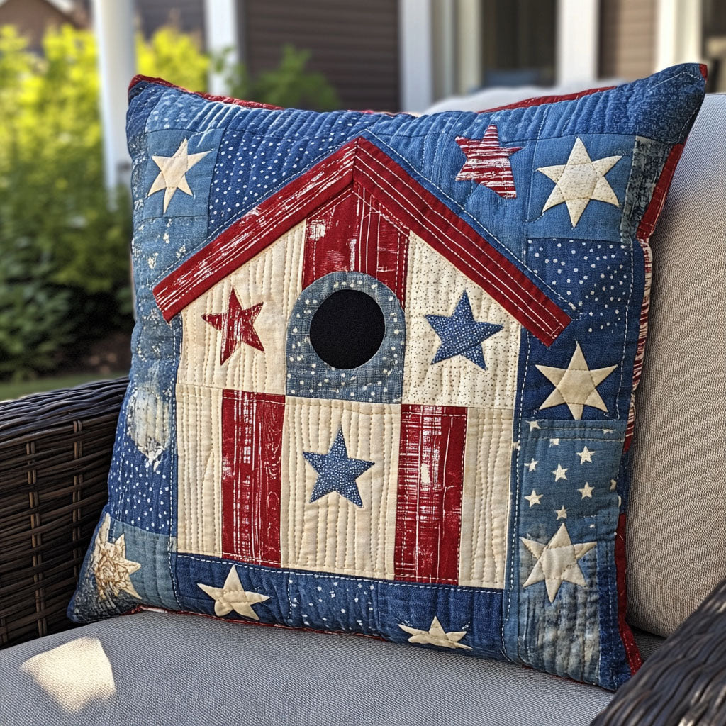 Old Glory Birdhouse Quilted Pillow Case Holiday Pillow Case Gifts For Mom