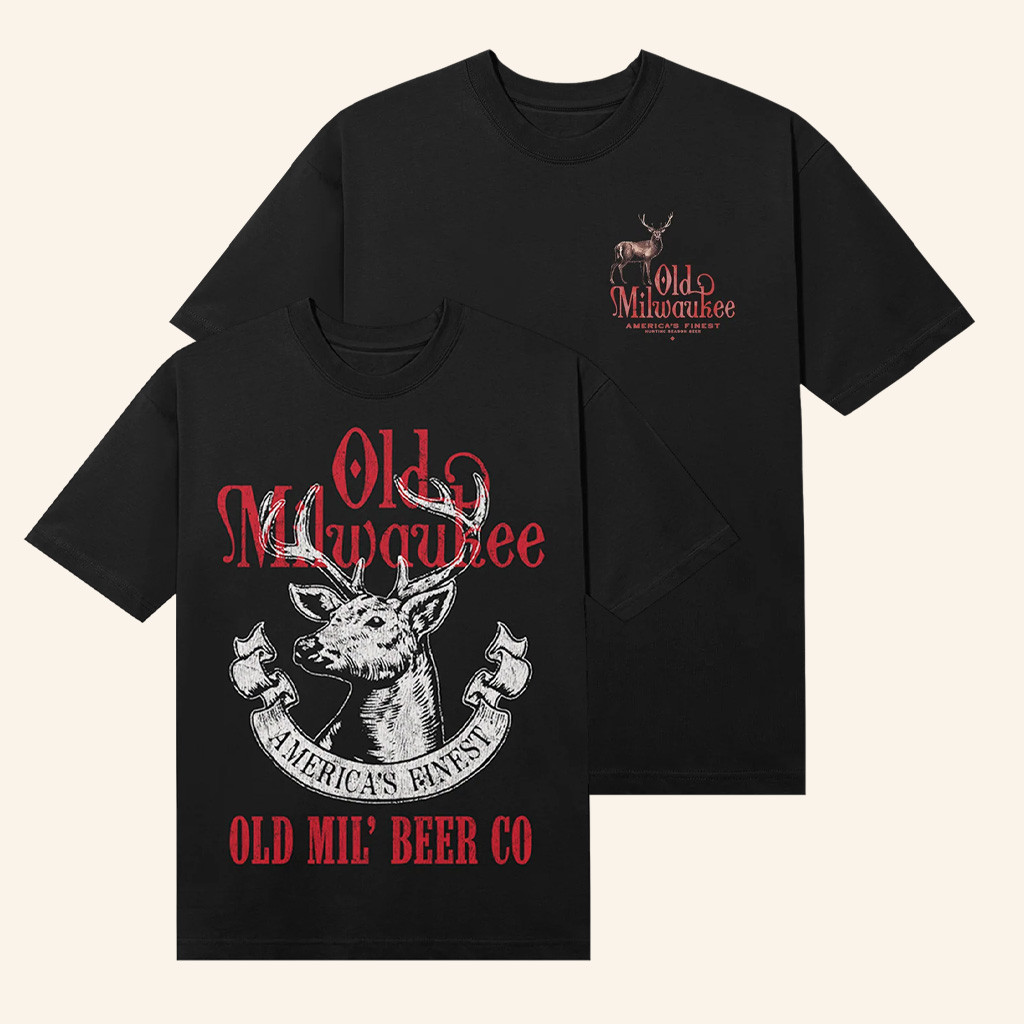 Old Milwaukee Merch Hunting Season Black T-Shirt Christmas Present Ideas For Him