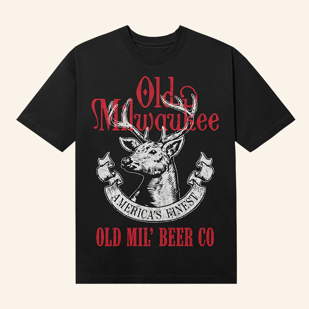 Old Milwaukee Merch Ol Mil Beer Co Black T-Shirt Christmas Gifts For Son Old Milwaukee Merch Ol Mil Beer Co Black T-Shirt Christmas Gifts For Son