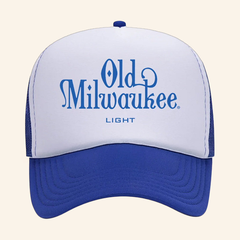 Old Milwaukee Merch Old Milwaukee Light Royal White Trucker Hat Friends Gifts Old Milwaukee Merch Old Milwaukee Light Royal White Trucker Hat Friends Gifts