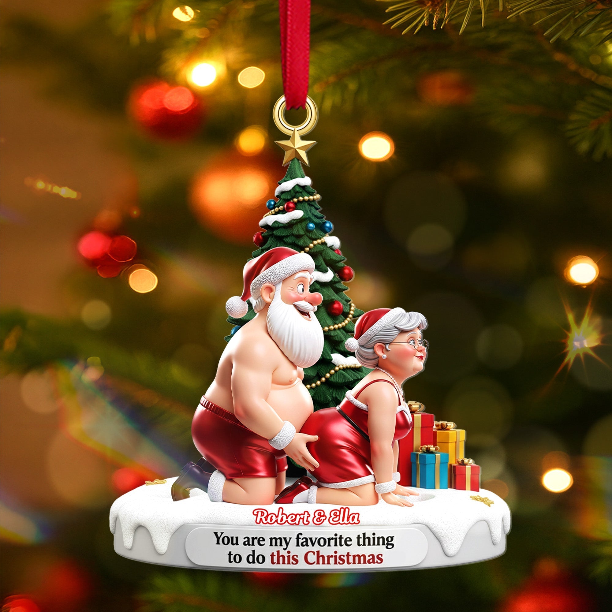 Old Naughty Couple Ornament - Personalized Gifts For Couple Christmas Ornament - Funny Christmas Ornament Gift Old Naughty Couple Ornament - Personalized Gifts For Couple Christmas Ornament - Funny Christmas Ornament Gift