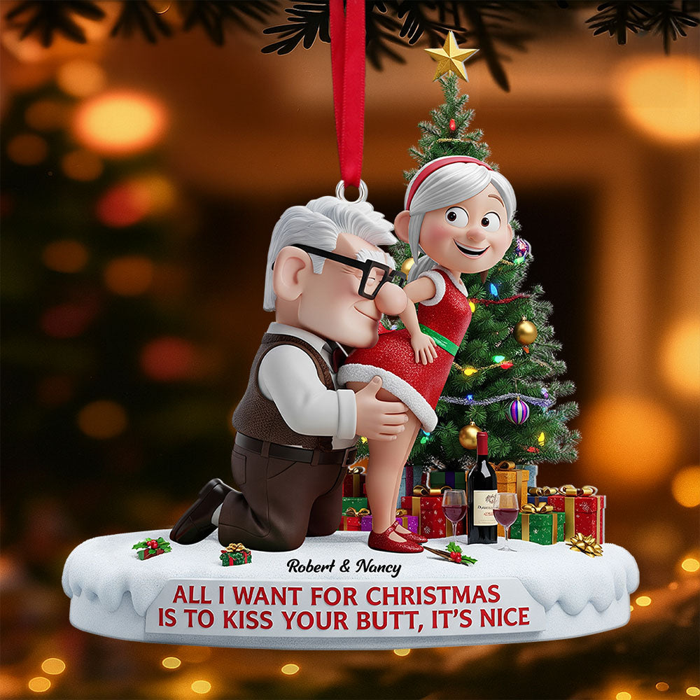 Old Naughty Couple Ornament - Personalized Gifts For Couple - Cute Christmas Tree Gift Idea