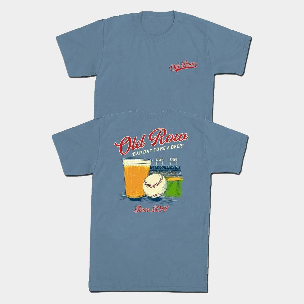 Old Row Merch Bad Day To Be A Beer Baseball T-Shirt Old Row Shirt Gifts For Baseball Lovers