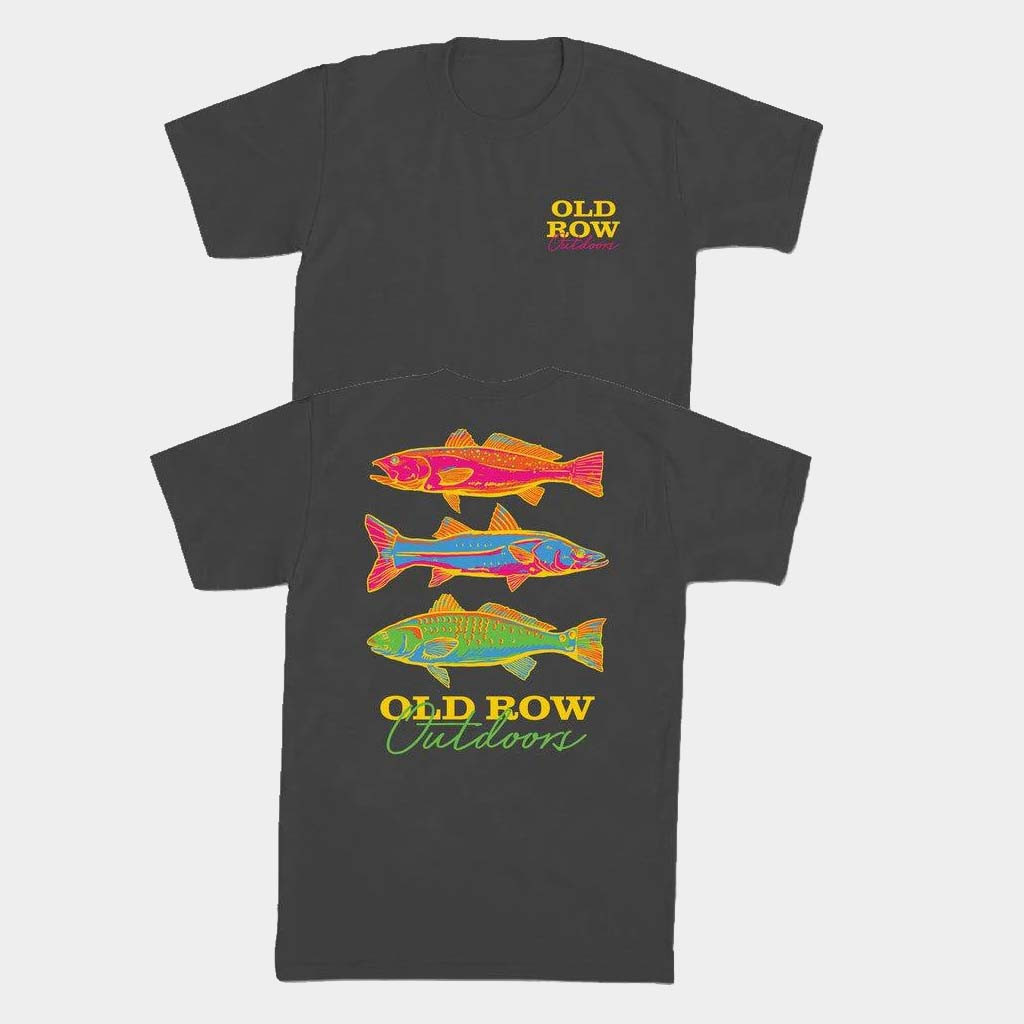 Old Row Merch Old Row Outdoors Neon Fish T-Shirt Birthday Gift Ideas For BFF