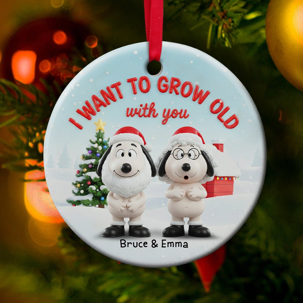 Old Santa Couple Ceramic Ornament - Personalized Christmas Gifts For Couples - Xmas Home Decoration Gift