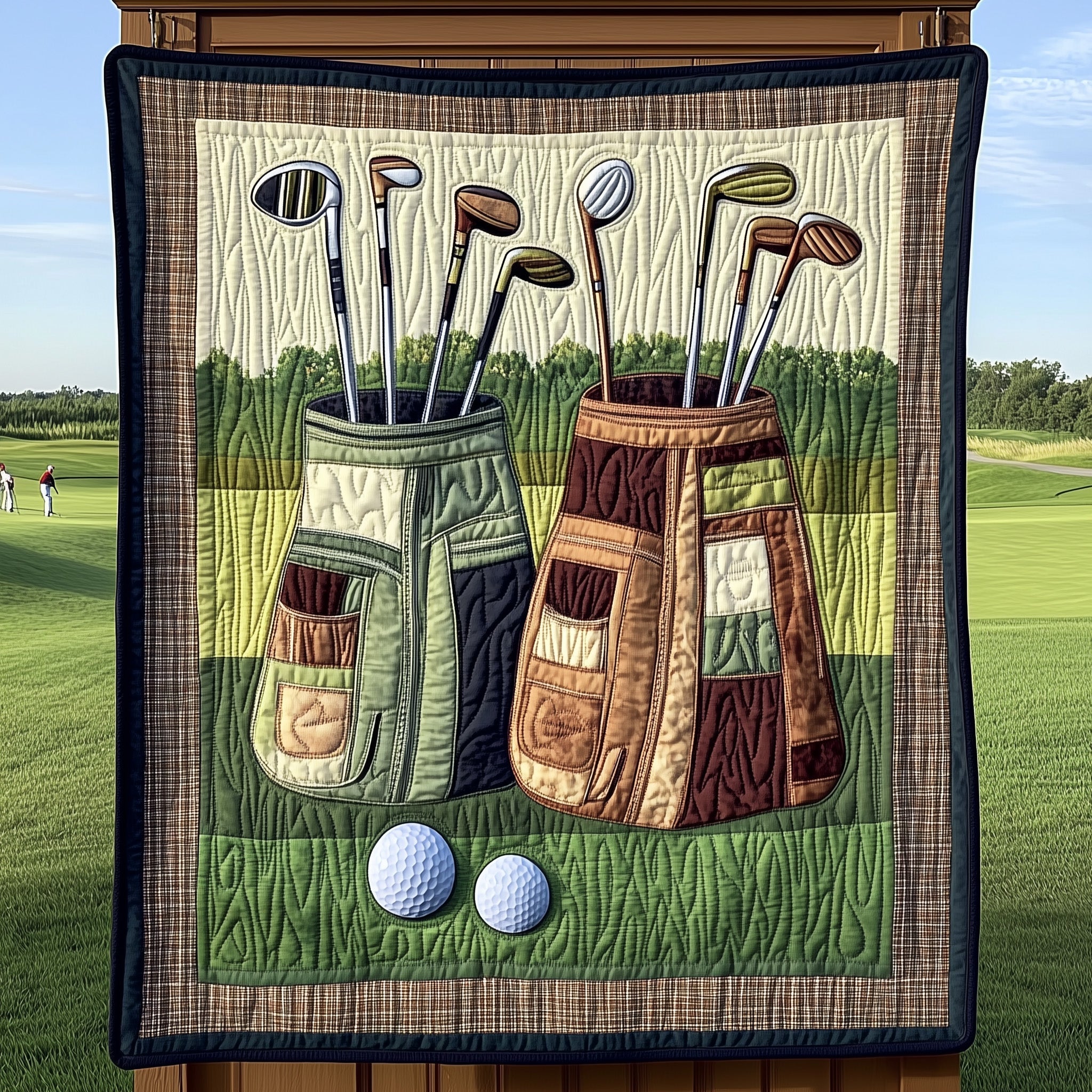 Old School Golf Quilted Blanket Merchandise Throw BlanketBest Gifts For Men Golfers