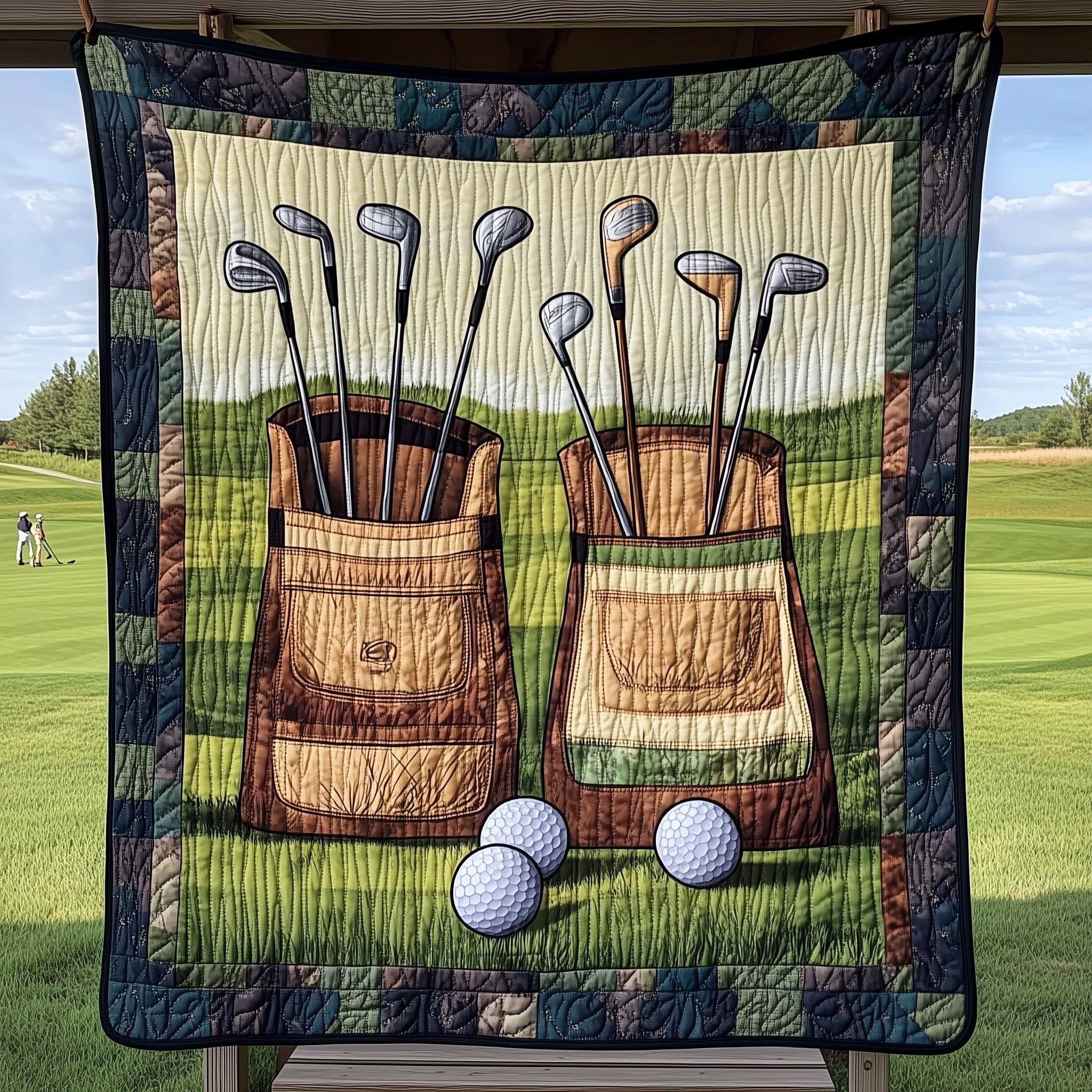 Old School Golf Quilted Blanket Quilted Throw Blanket Gift for Friends