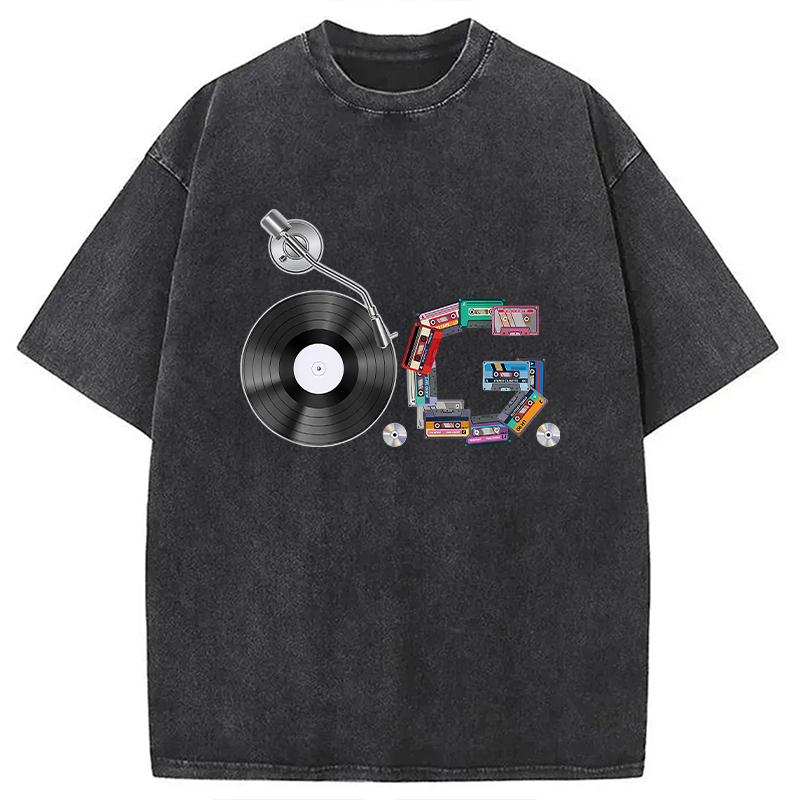 Old School OG Hip Hop Head Washed T-Shirt Soft Cotton Daily Wear Tee Gifts For Friends