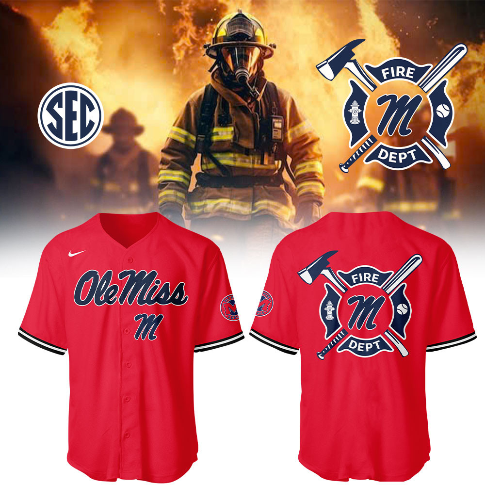 Ole Miss Baseball x Firefighter Appreciation Night Jersey Gift Ideas For Baseball Players