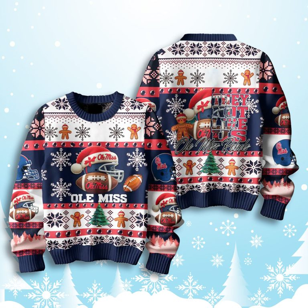 Ole Miss Football They Not Like Us Ugly Christmas Sweater Gift Ideas For Football Lovers