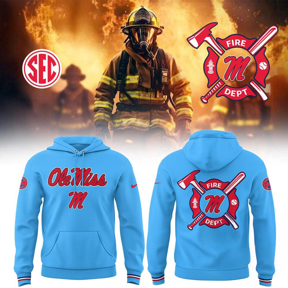 Ole Miss Rebels Baseball x Firefighter Appreciation Night Hoodie Gifts For Baseball Fans