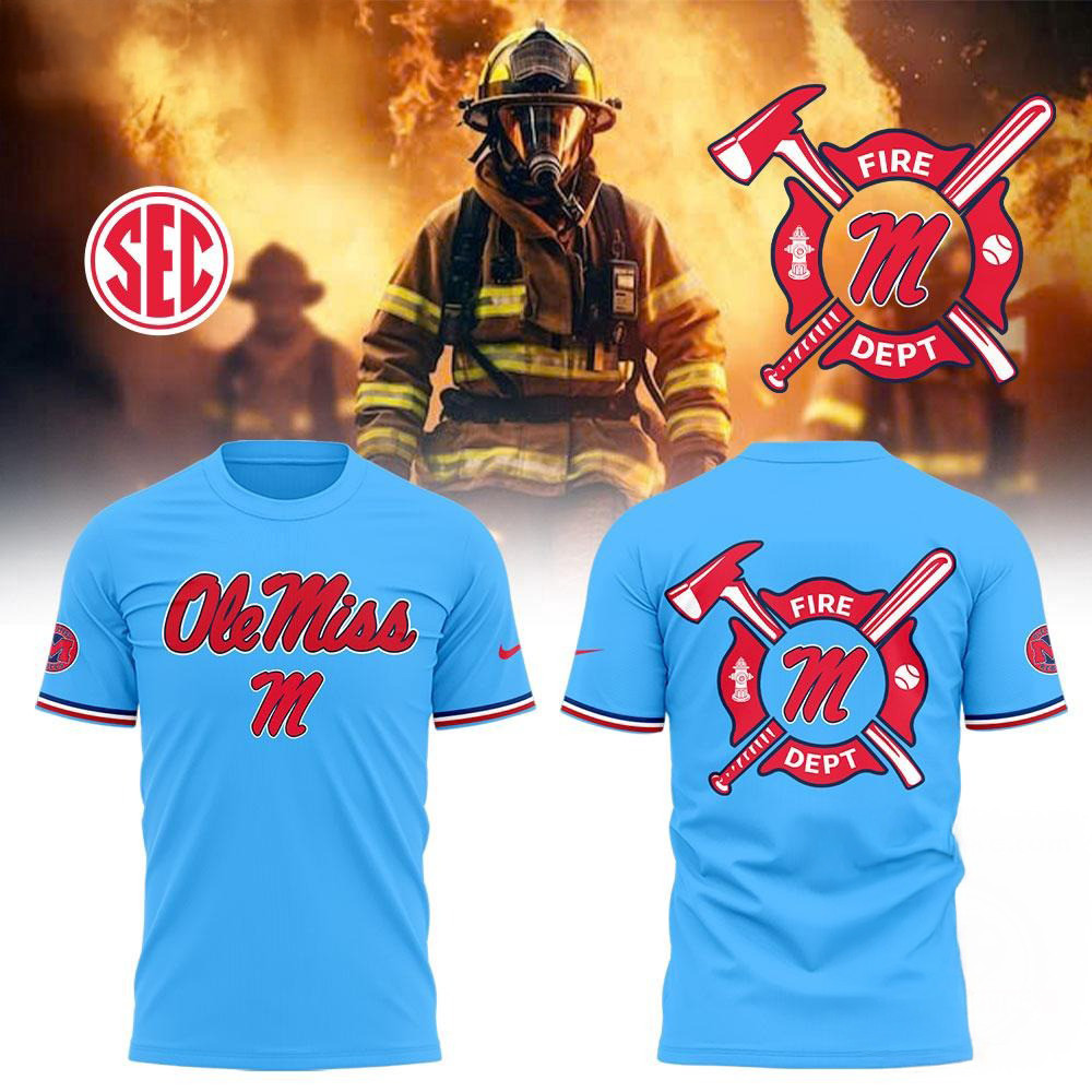 Ole Miss Rebels Baseball x Firefighter Appreciation Night Shirt Gifts For Baseball Fans
