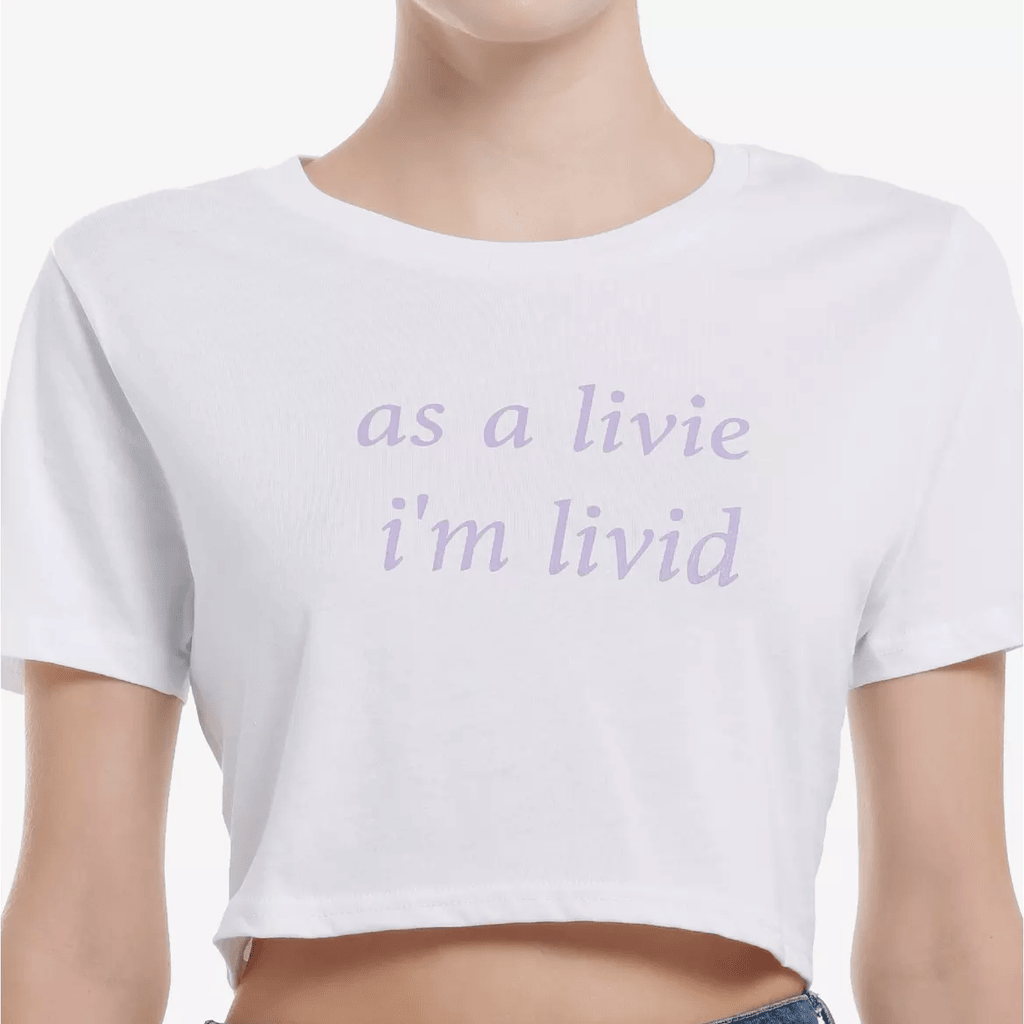 Olivia Rodrigo Merch As A Livie Im Livid Crop T-Shirt Unique Gifts For Girlfriend