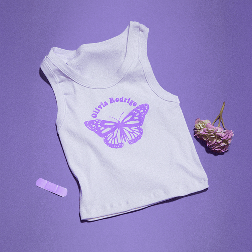Olivia Rodrigo Merch GUTS Butterfly Tank Top For Women's Gifts For Music Fans Olivia Rodrigo Merch GUTS Butterfly Tank Top For Women's Gifts For Music Fans