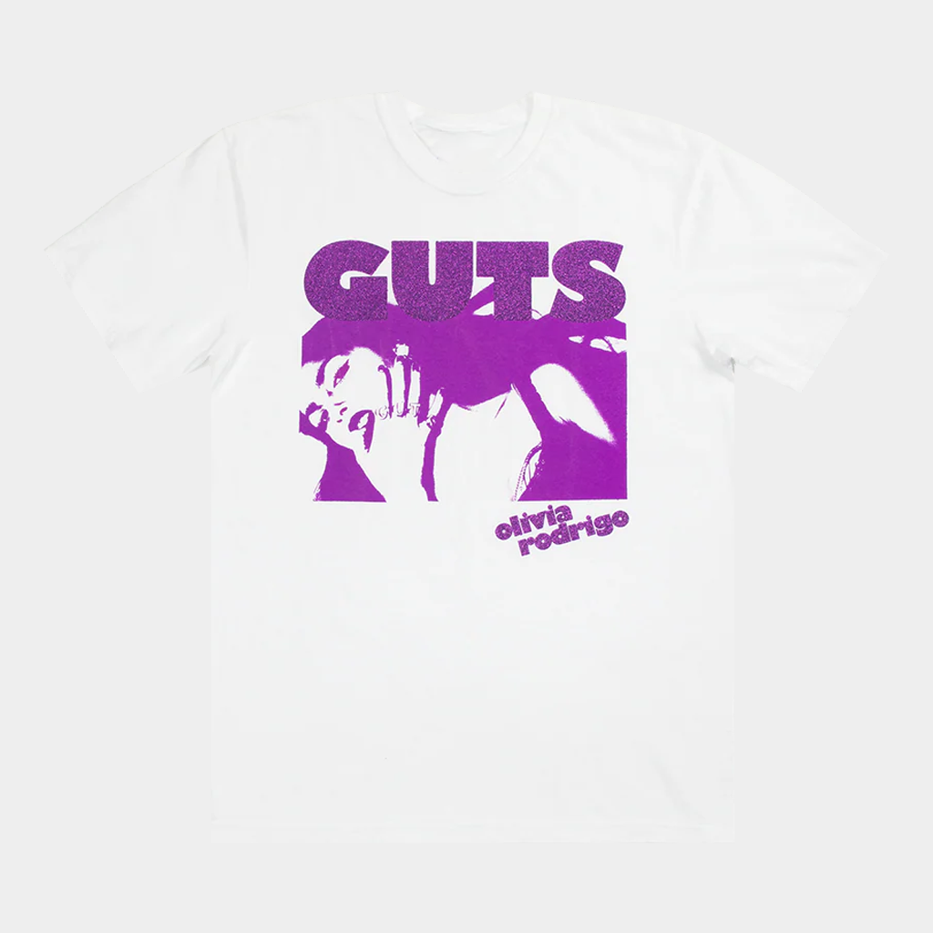 Olivia Rodrigo Merch GUTS T-Shirt White Cool Gifts For Music Lovers