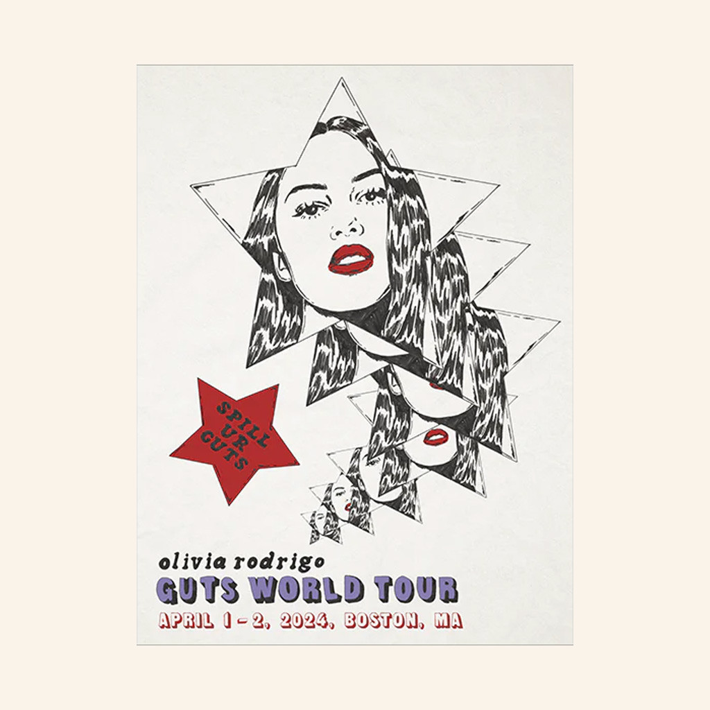 Olivia Rodrigo Merch GUTS Tour Boston Poster Wall Decor Gifts Ideas For Fans