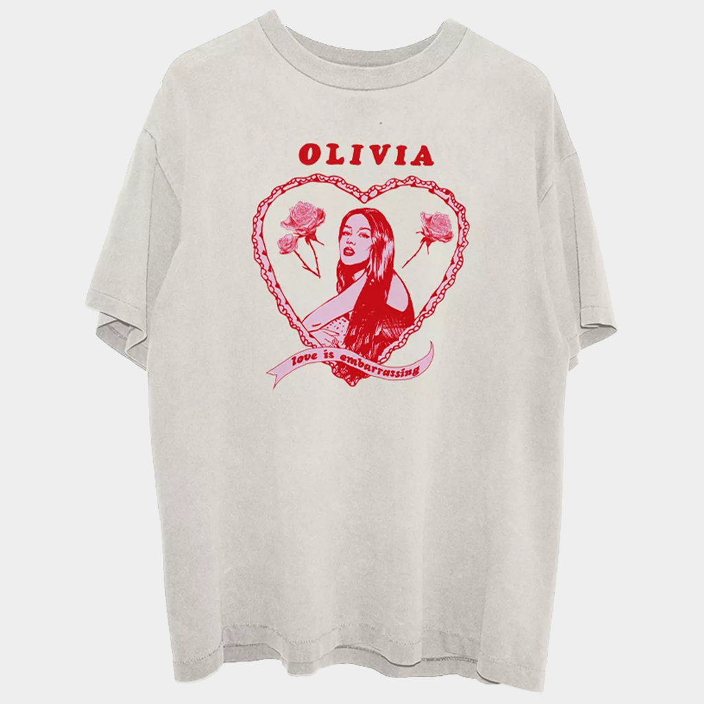 Olivia Rodrigo Merch Love Is Embarrassing T-Shirt Music Lover Gifts For Him