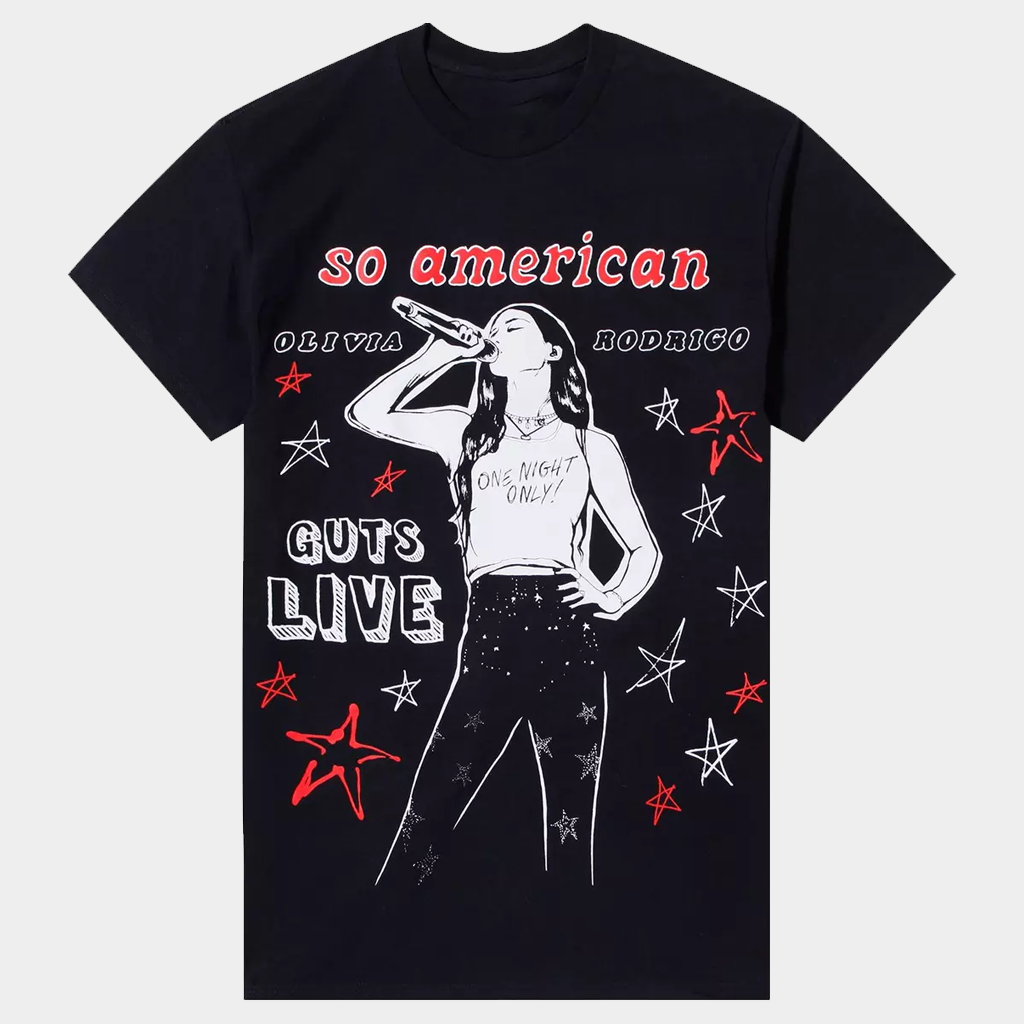 Olivia Rodrigo Merch So American T-Shirt Guts Live Shirt Music Related Gifts For Guys