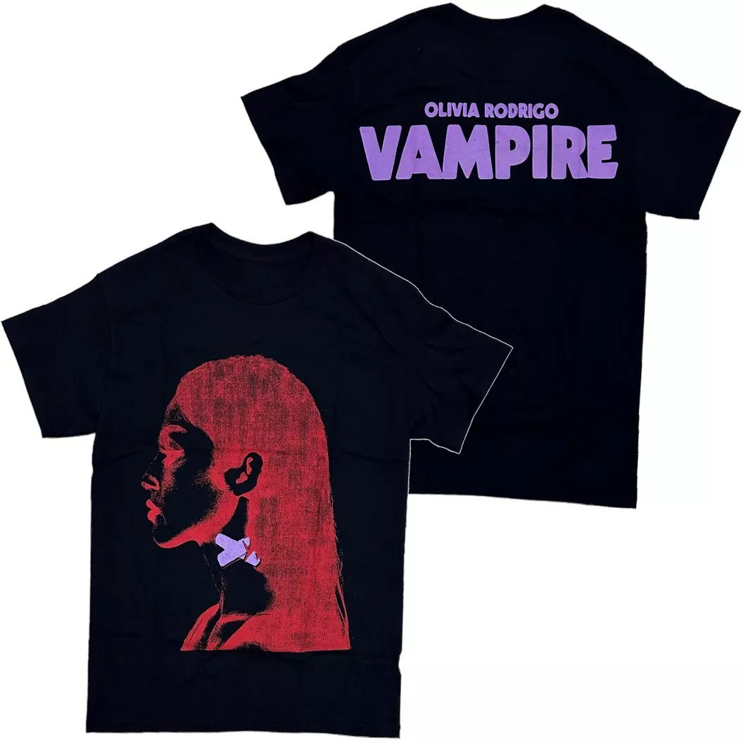 Olivia Rodrigo Officially Licensed Vampire Tonal T-Shirt Black Gift For Fans