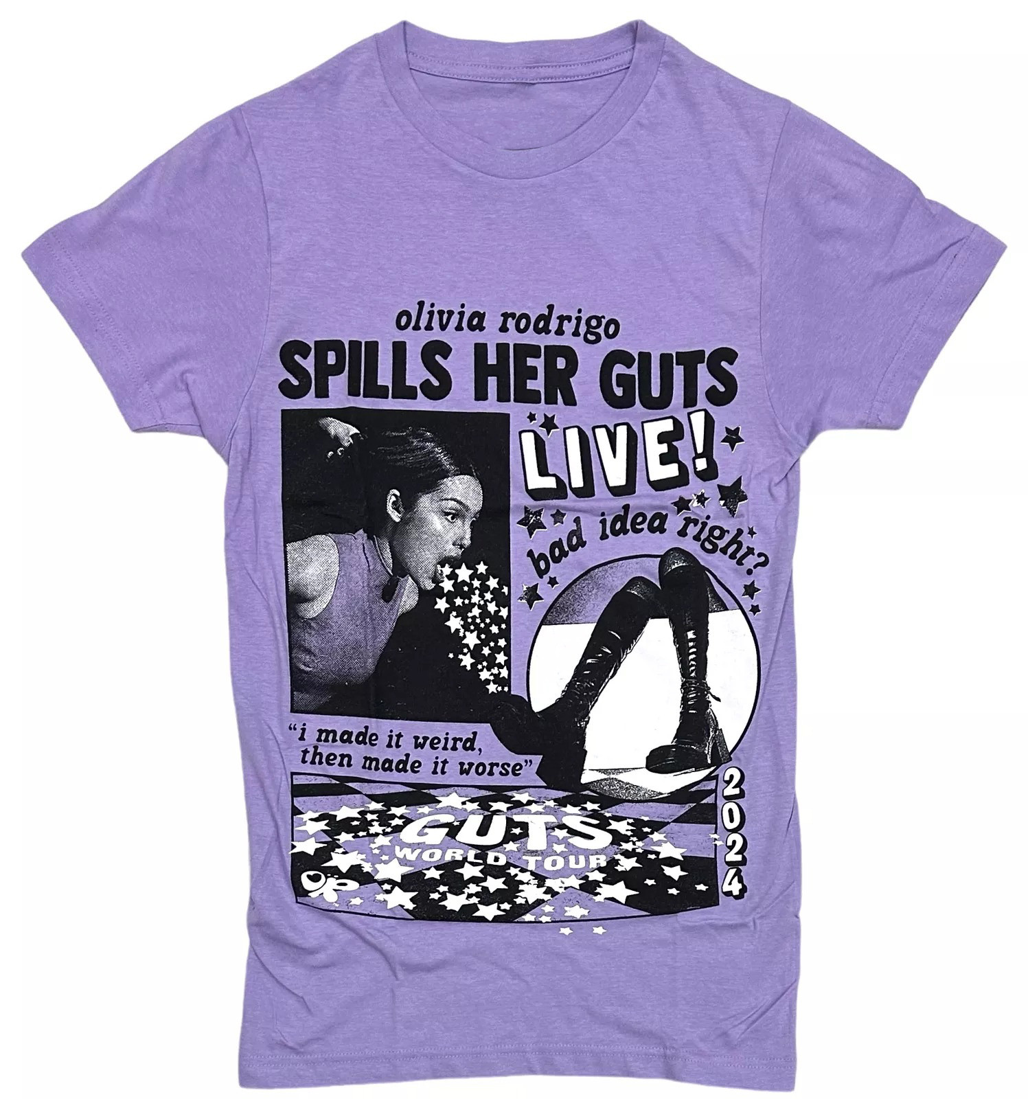 Olivia Rodrigo Women's Pop Guts Collage T-Shirt Violet Gift For Fans