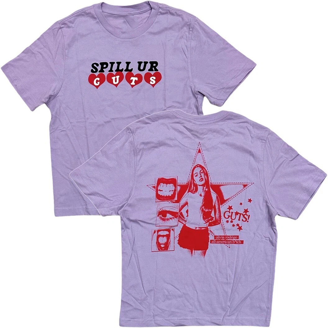 Olivia Rodrigo Women's Spill Ur Guts T-ShirtLavender Gift For Fans