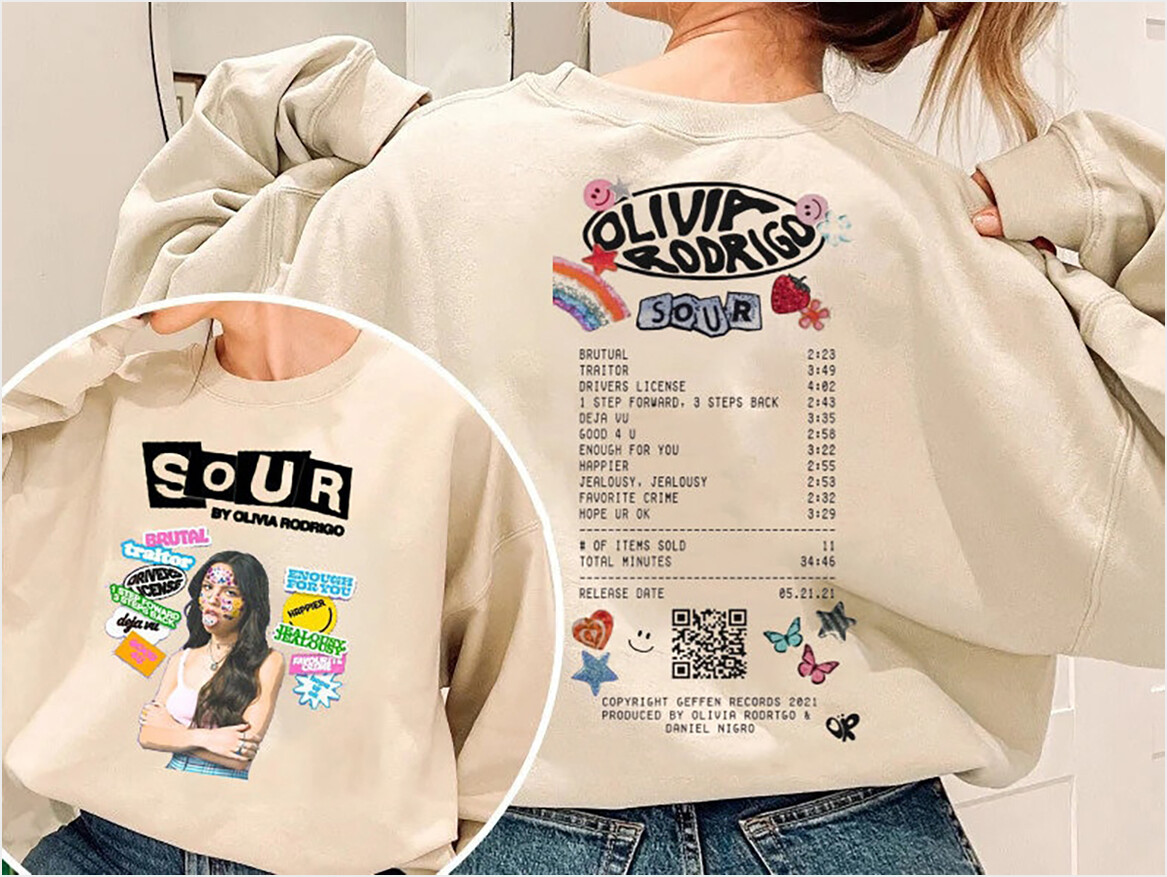 Olivia Sour Tour Sweatshirt, Olivia Rodrigo Sweatshirt, Good 4 U Sweatshirt, Sour Album Sweatshirt, Vintage Olivia Rodrigo Sweatshirt Gifts For Him Olivia Sour Tour Sweatshirt, Olivia Rodrigo Sweatshirt, Good 4 U Sweatshirt, Sour Album Sweatshirt, Vintage Olivia Rodrigo Sweatshirt Gifts For Him