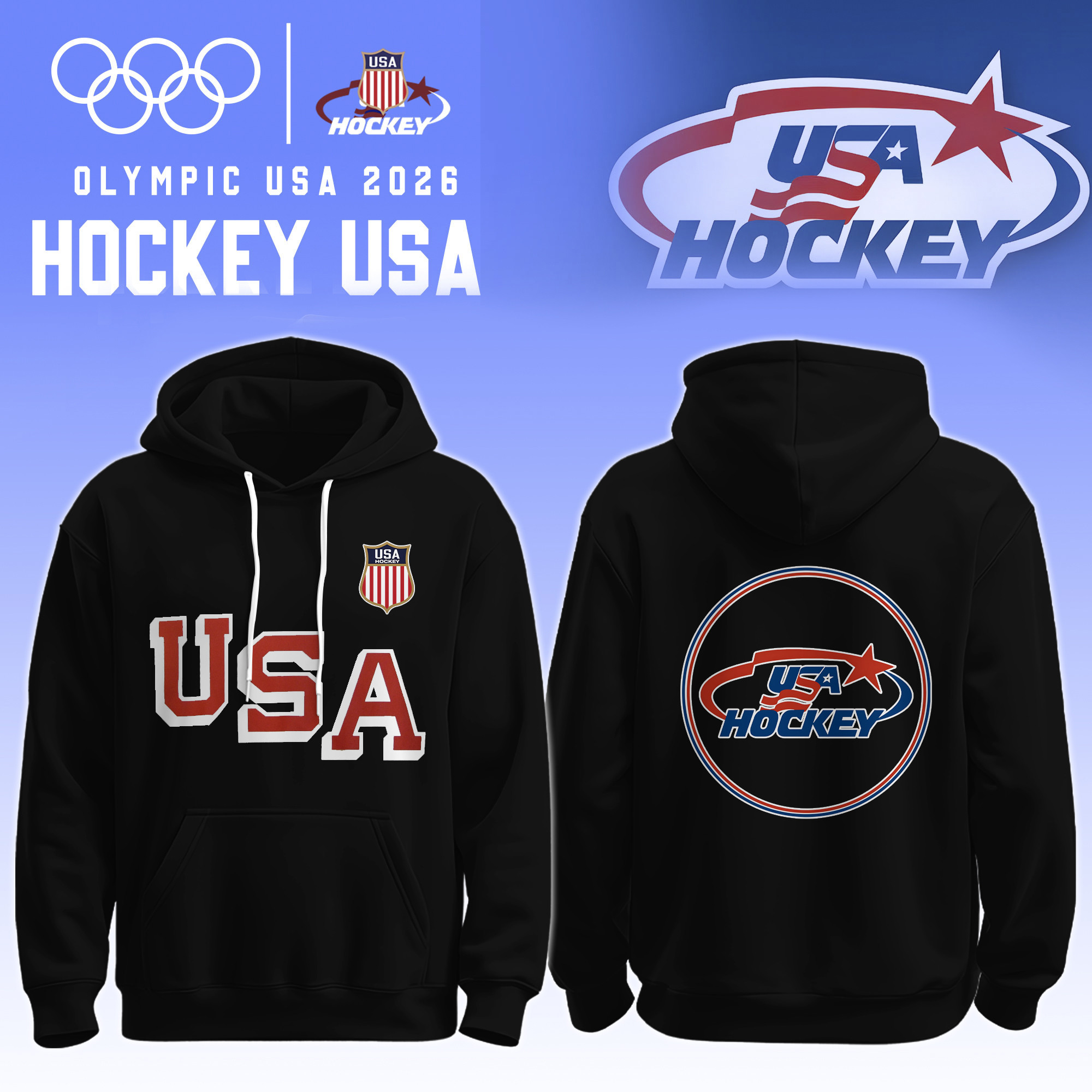 Olympic USA 2026 Hockey USA Hoodie Team USA Hockey Merch Olympics Best Fan Gift