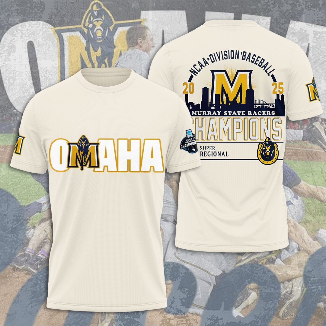 Omaha Murray State Racers NCAA Division Baseball T-Shirt Best Gifts For Baseball Lovers