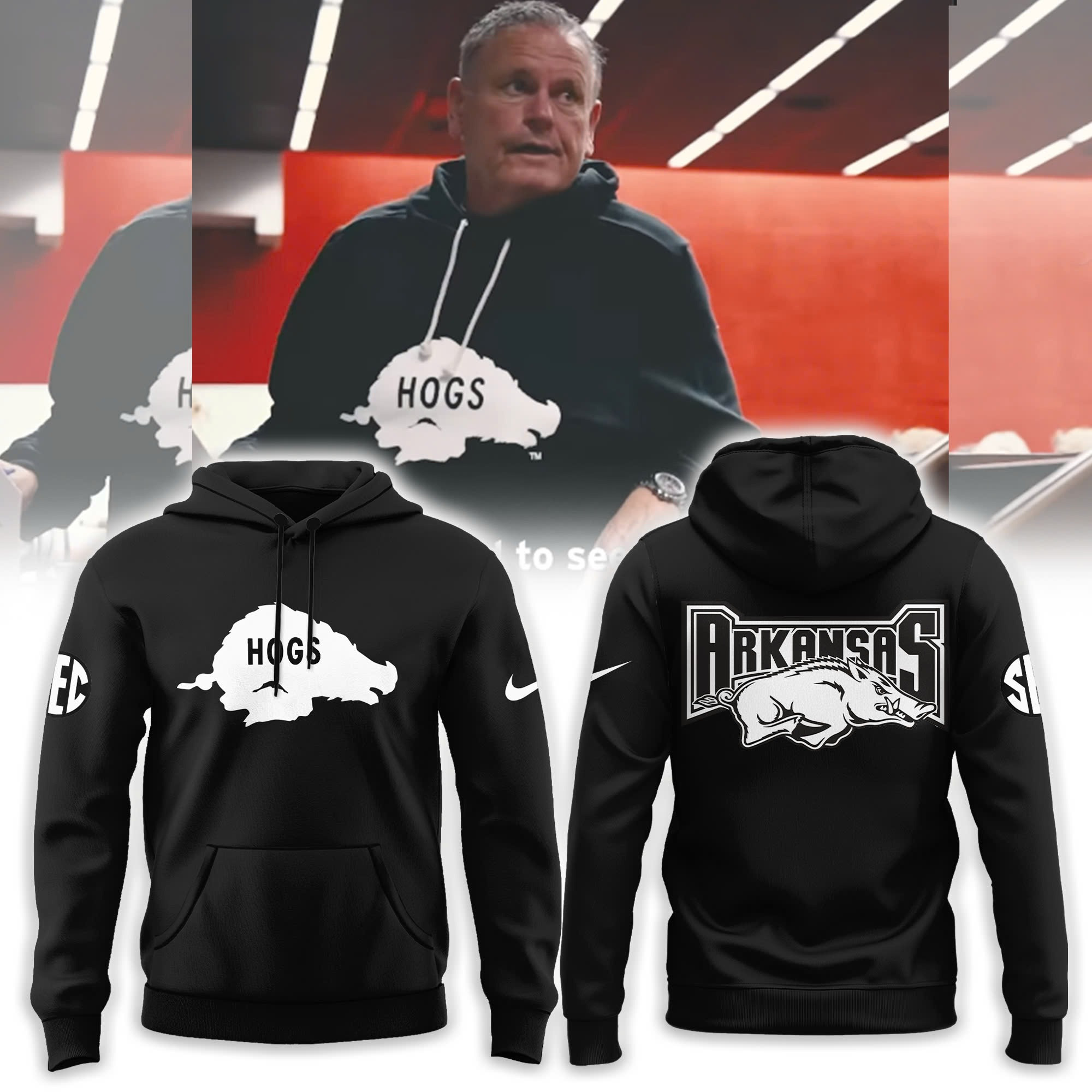 Omahogs 2025 Merch Arkansas Razorback Hoodie Fan Baseball Razorback Gifts For Men