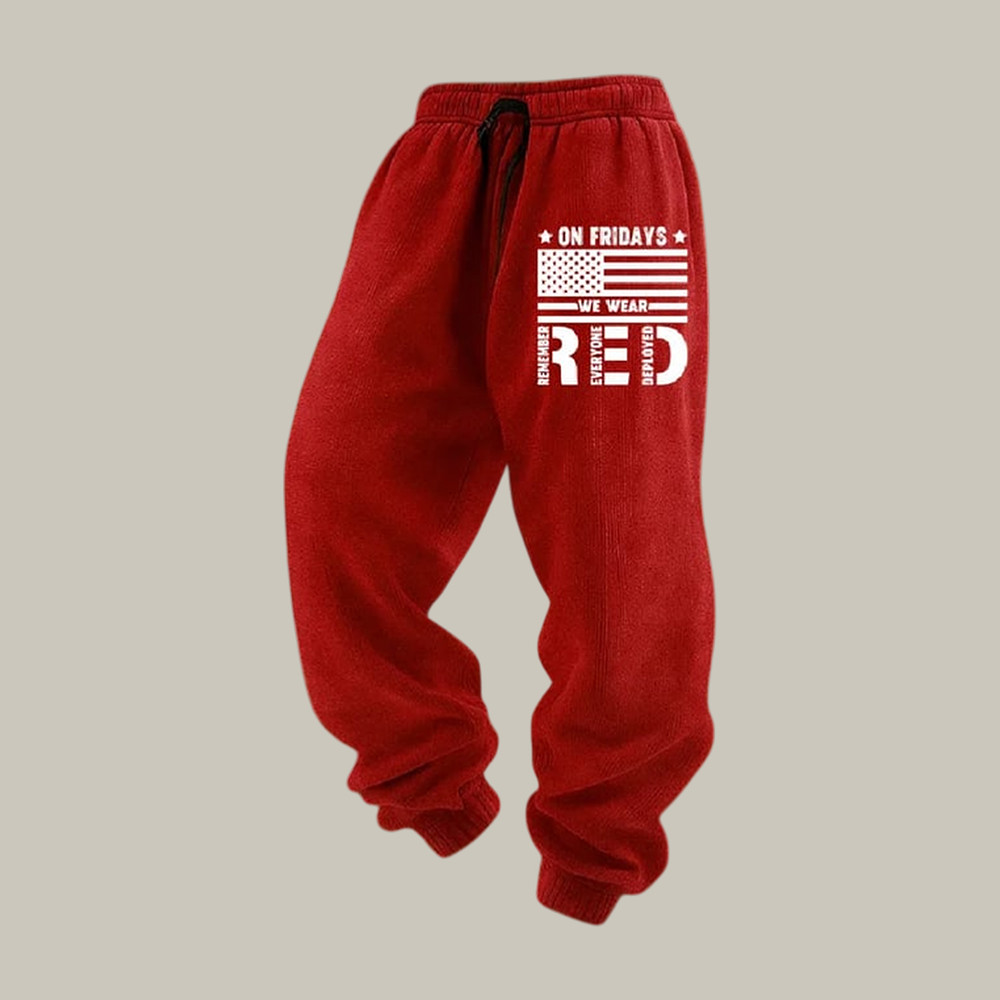 On Friday We Wear Red Sweatpants Veteran's Day 2026 Clothing Present For Supporter