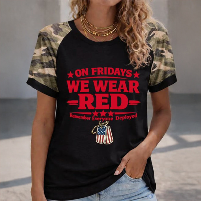 On Friday We Wear Red T-Shirt Military Appreciation Month Shirt Best Gift For Remembering