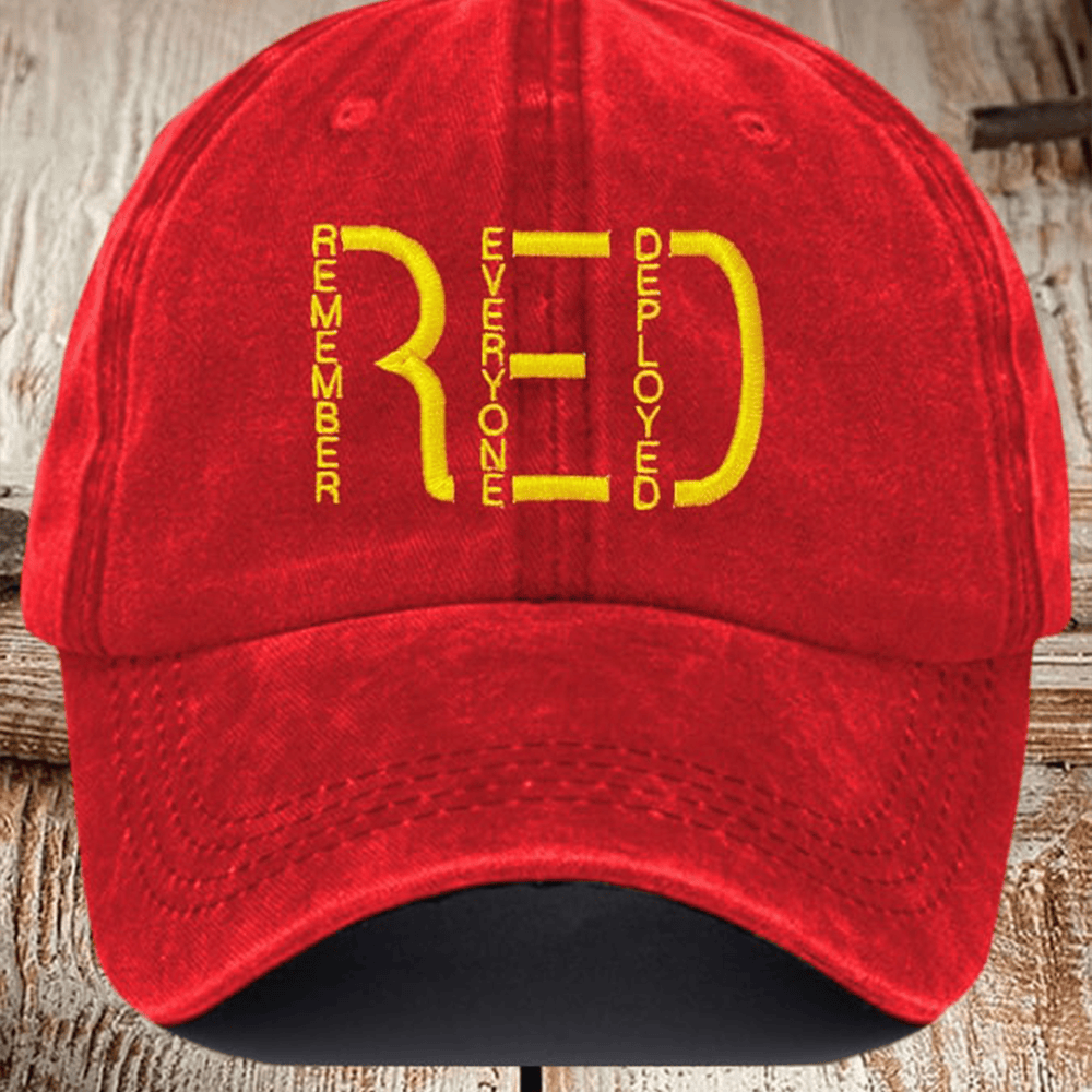 On Fridays We Wear Red Remember Everyone Deployed Hat R E D Baseball Cap Patriotic Gift Ideas