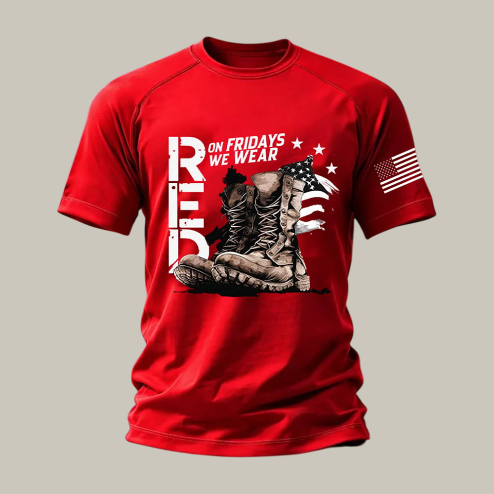 On Fridays We Wear Red T-Shirt Red Friday Military Veteran Shirt Unique Gift For Patriots