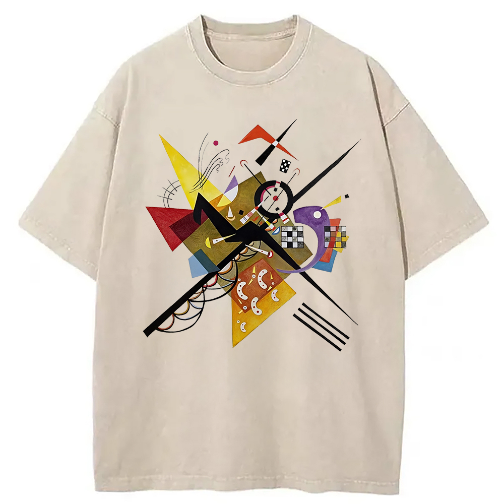 On White Fine Art Washed T-Shirt Casual Vintage Everyday Look Gifts For BFF