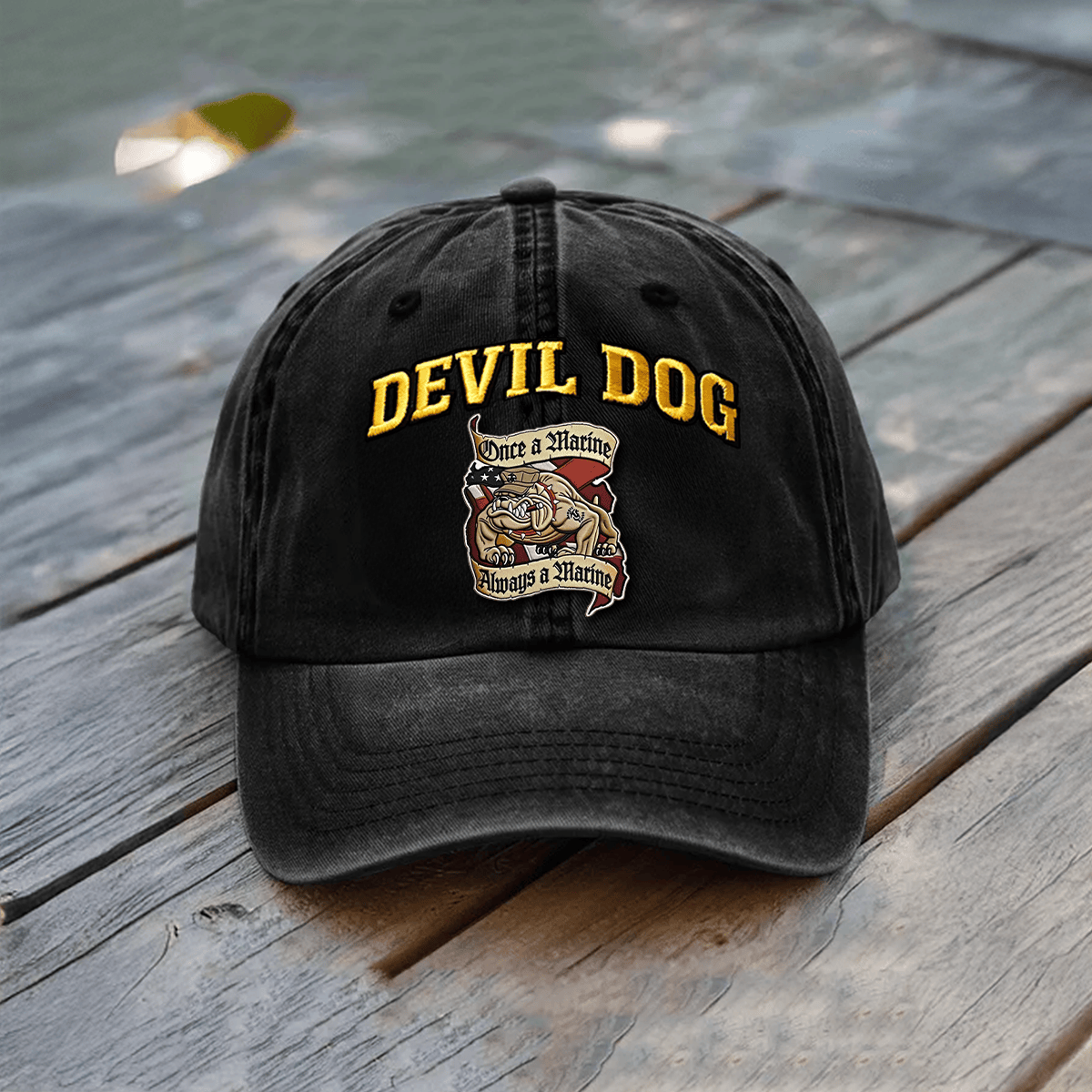 Once A Marine Always A Marine Devil Dog Printed Hat Marine Hat