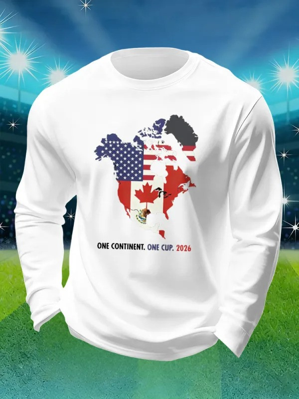 One Continent One Cup 2026 Long Sleeve Shirt North America Soccer Fan Gear Gift For Fans