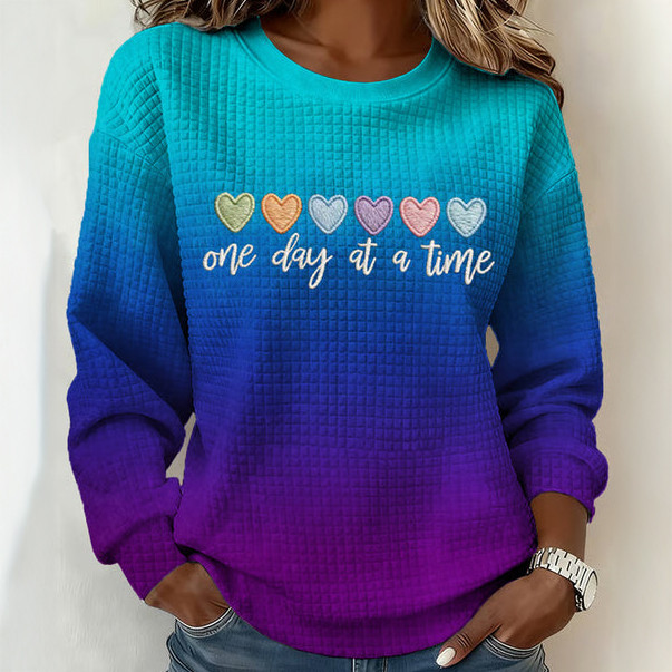 One Day At A Time Sweatshirt Faith Based Apparel Present For Wife Birthday