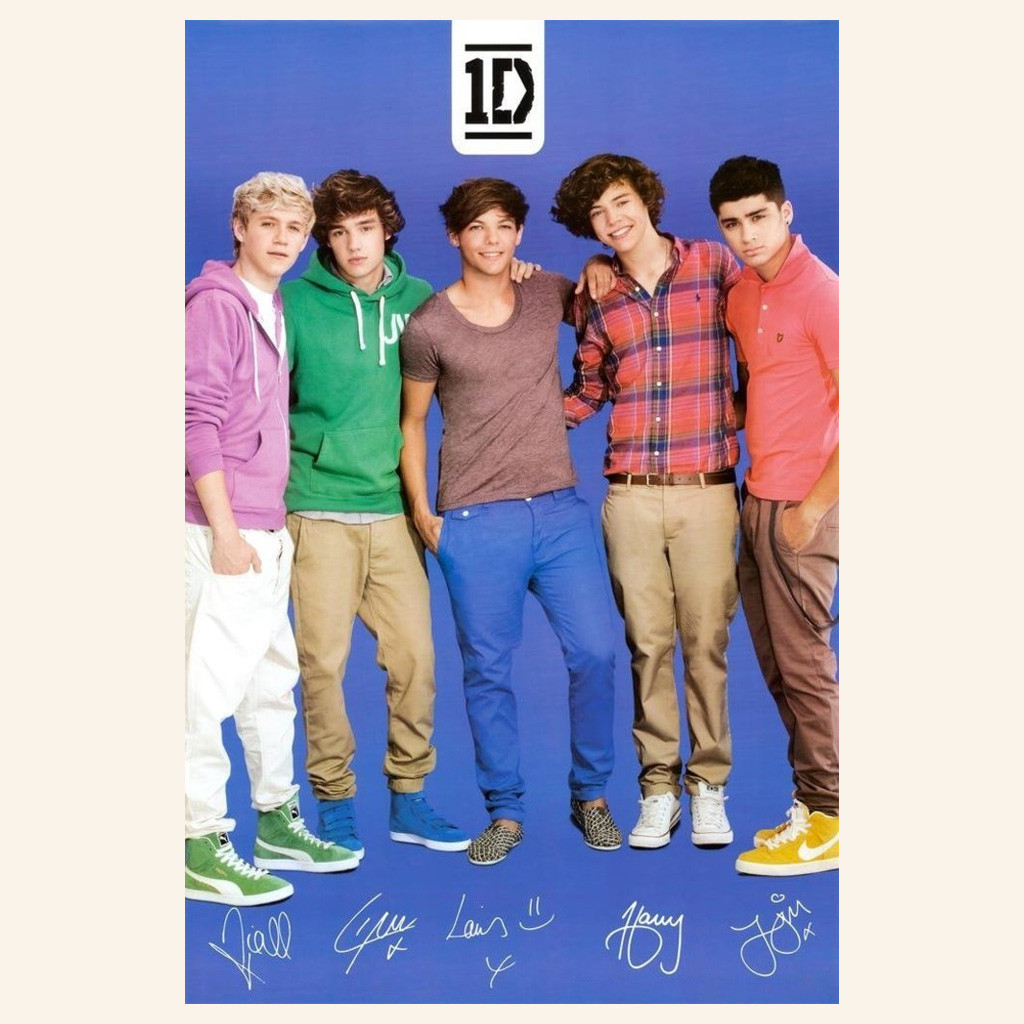 One Direction Merch 1D Band Photo Signature Poster Wall Decor Gifts For Music Fans One Direction Merch 1D Band Photo Signature Poster Wall Decor Gifts For Music Fans