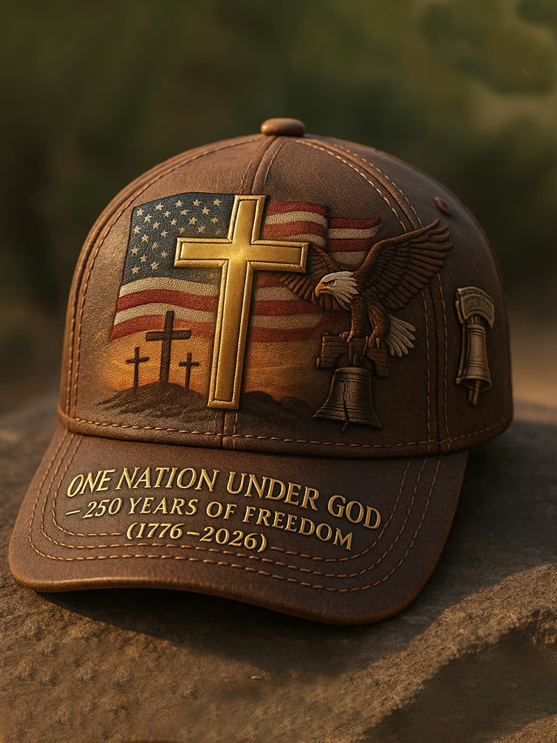 One Nation Under God 250 Years Of Freedom Baseball Hat 1776 2026 Patriotic Christian Gift For Dad