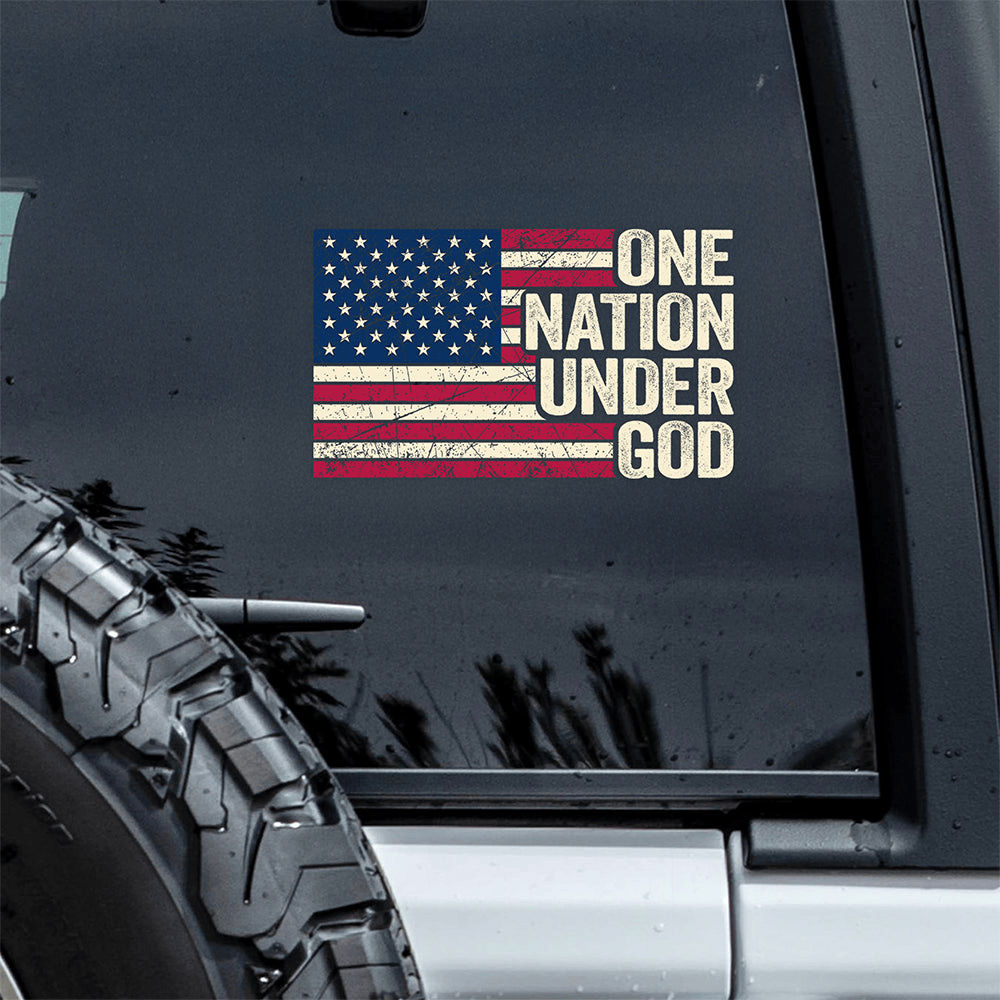 One Nation Under God America Flag Car Window Decal Stickers America's Birthday Sticker Gift